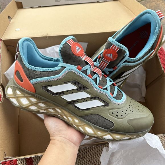 Adidas Web Boost Low Olive Strata Halo Blue Men's Athletic Shoes HQ6170 - Picture 1 of 12